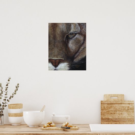 Cougar Mountain Lion Face Poster (Keuken)