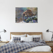 Cougar Mountain Lion grote kat schilderij 5 Canvas Afdruk (Insitu (Slaapkamer))