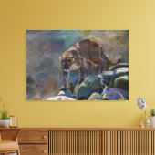Cougar Mountain Lion grote kat schilderij 5 Canvas Afdruk (Insitu (Woonkamer))