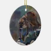 Cougar Mountain Lion grote kat schilderij 5 Keramisch Ornament (Rechts)
