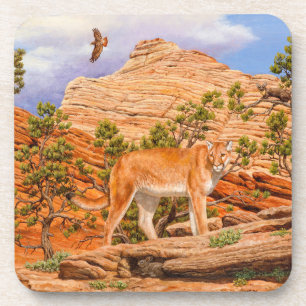 Cougar Mountain Lion in Zion National Park Bier Onderzetter