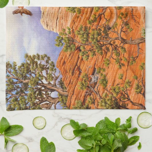 Cougar Mountain Lion in Zion National Park Theedoek (Gevouwen)