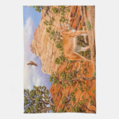 Cougar Mountain Lion in Zion National Park Theedoek (Verticaal)