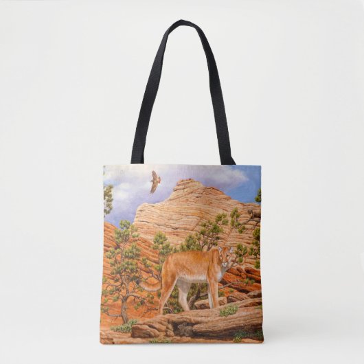 Cougar Mountain Lion in Zion National Park Tote Bag (Voorkant)
