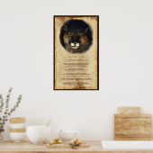 Cougar Mountain Lion Native American Wisdom Poster (Keuken)