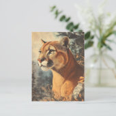 Cougar Mountain Lion Portrait Postkarte Briefkaart (Staand voorkant)
