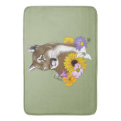 Cougar Mountain Lion Puma Bloemen Badmat (Voorkant Verticaal)