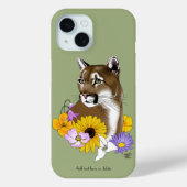 Cougar Mountain Lion Puma Bloemen Case-Mate iPhone Case (Achterkant)