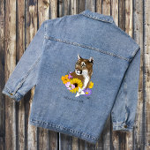 Cougar Mountain Lion Puma Bloemen Denim Jacket