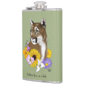 Cougar Mountain Lion Puma Bloemen Heupfles (Links)
