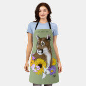 Cougar Mountain Lion Puma Bloemen Schort (Gedragen)