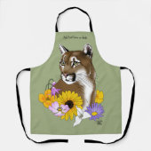 Cougar Mountain Lion Puma Bloemen Schort (Voorkant)