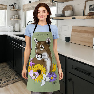 Cougar Mountain Lion Puma Bloemen Schort