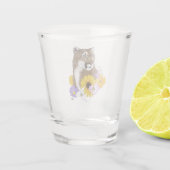 Cougar Mountain Lion Puma Bloemen Shot Glas (Achterkant)