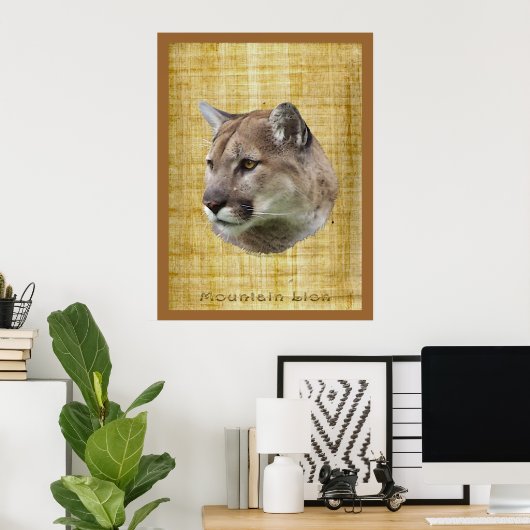 COUGAR, MOUNTAIN LION, PUMA Poster (Thuiskantoor)