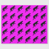 Cougar Mountain Lion Puma Silhouette Magenta Cadeaupapier (Vlak)