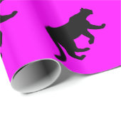 Cougar Mountain Lion Puma Silhouette Magenta Cadeaupapier (Rol Hoek)