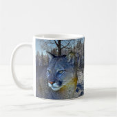 Cougar Mountain Lion & Winter Tree Koffiemok (Links)