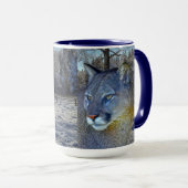 Cougar Mountain Lion & Winter Tree Mok (Voorkant rechts)