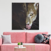 Cougar Night Canvas Afdruk (Insitu (Woonkamer))