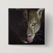 Cougar Night Vierkante Button 5,1 Cm (Voorkant)