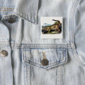 Cougar, of Puma, Panter, Bergleeuw, Catamount Vierkante Button 5,1 Cm (In situ)