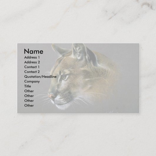 Cougar-onderzoek Visitekaartje (Voorkant)