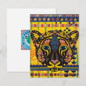 Cougar op felgele achtergrond Blank Note Kaart Notitiekaartje (Voorkant / Achterkant)