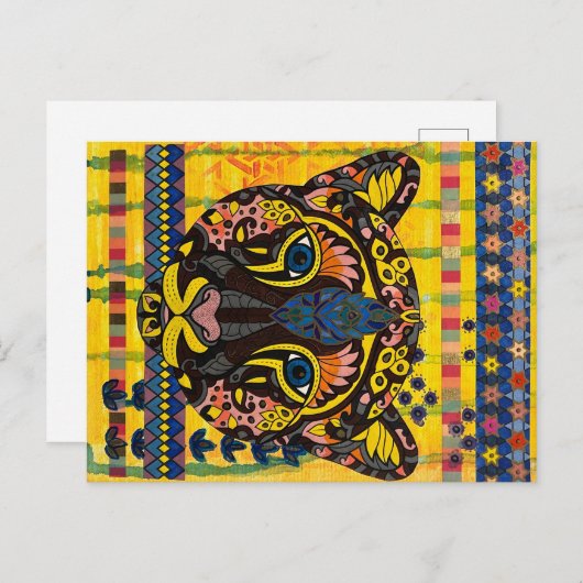 Cougar op felgele achtergrond Post Kaart (Voorkant / Achterkant)