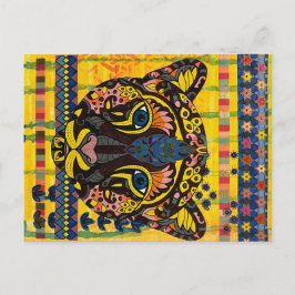 Cougar op felgele achtergrond Post Kaart