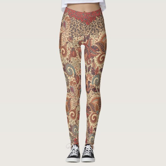 Cougar Paisley Wild Side Boho Leggings (Voorkant)