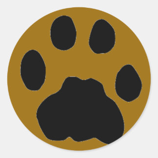 COUGAR PAW PRINT RONDE STICKER