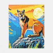 Cougar Peak: Mountain Majesty Art Fleece Deken (Voorkant)