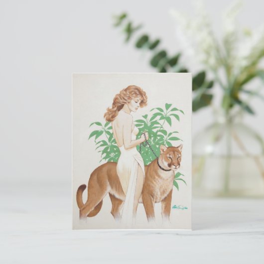Cougar PinUp Briefkaart (Staand voorkant)