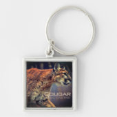 Cougar:Premium vierkante sleutelhanger (Voorkant)