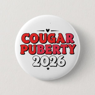 Cougar Puberteit 2026 Retro Menopauze Humor Grappi Ronde Button 5,7 Cm