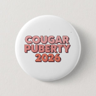Cougar Puberteit 2026 Retro Menopauze Humor Grappi Ronde Button 5,7 Cm