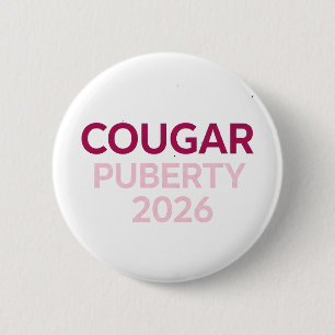 Cougar Puberteit 2026 Retro Menopauze Humor Grappi Ronde Button 5,7 Cm
