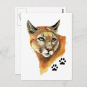 Cougar, Puma, Mountain Lion Animal Tracks Briefkaart (Voorkant / Achterkant)