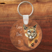 Cougar, Puma, Mountain Lion "Easy Do It" - Citaat Sleutelhanger (Voorkant)