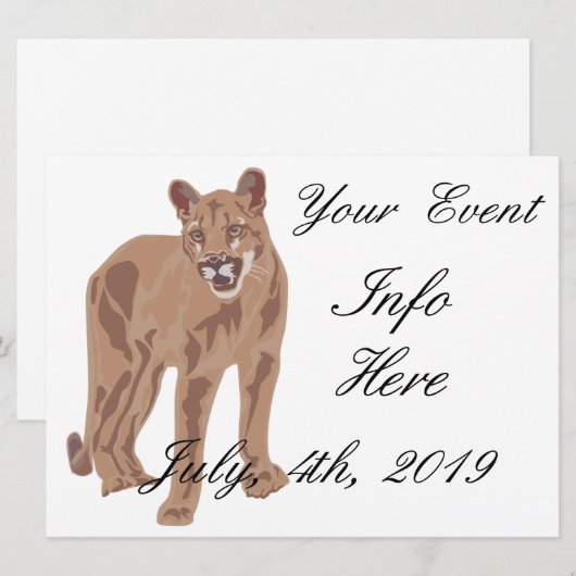 Cougar Puma Mountain Lion Thunder_Cove (Voorkant / Achterkant)