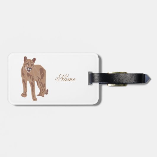 Cougar Puma Mountain Lion Thunder_Cove Bagagelabel (Achterkant horizontaal)