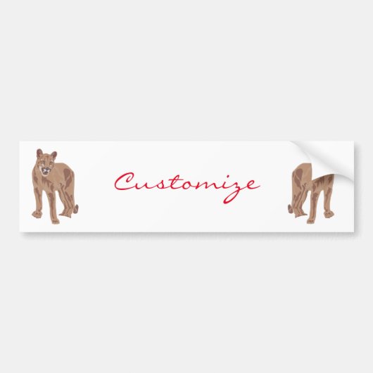 Cougar Puma Mountain Lion Thunder_Cove Bumpersticker (Voorkant)