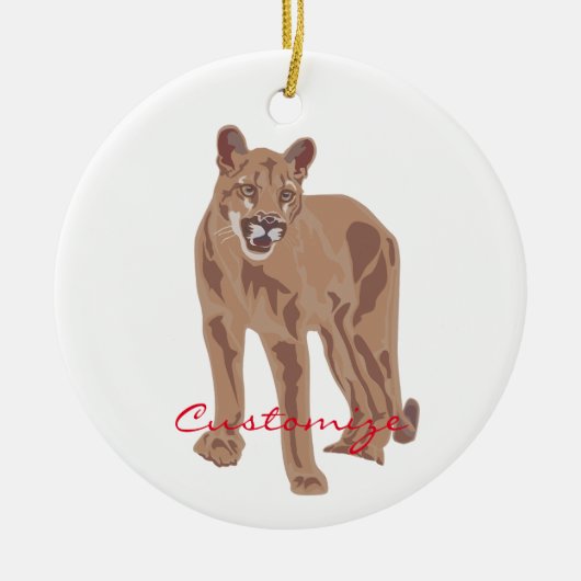 Cougar Puma Mountain Lion Thunder_Cove Keramisch Ornament (Voorkant)
