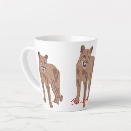 Cougar Puma Mountain Lion Thunder_Cove Latte Mok (Linkerhoek)