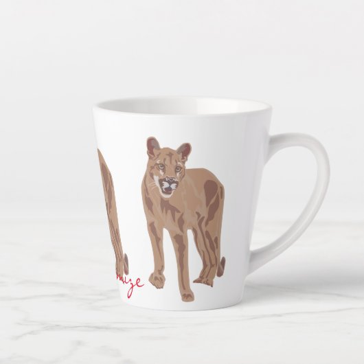 Cougar Puma Mountain Lion Thunder_Cove Latte Mok (Rechts)
