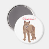 Cougar Puma Mountain Lion Thunder_Cove Magneet (Voorkant / Achterkant)