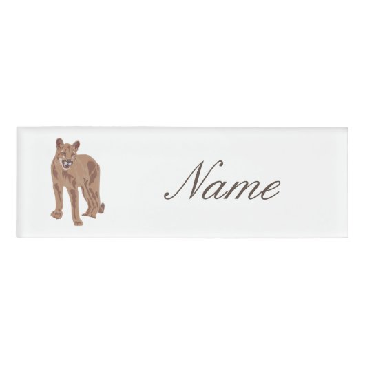 Cougar Puma Mountain Lion Thunder_Cove Naambadge (Voorkant)