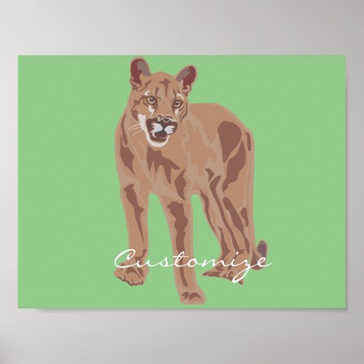 Cougar Puma Mountain Lion Thunder_Cove Poster (Voorkant)