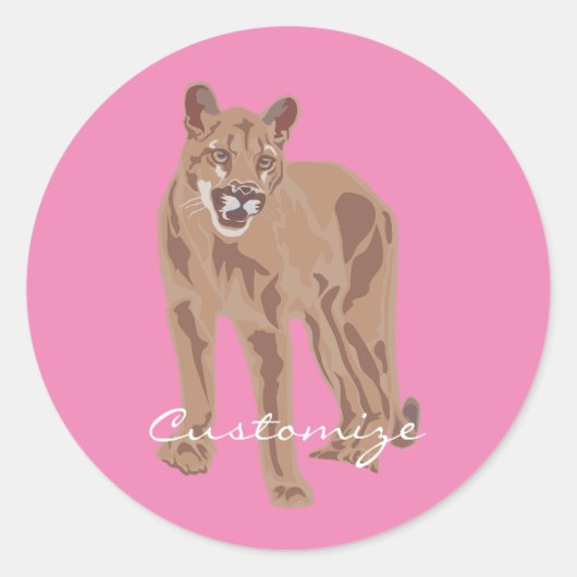 Cougar Puma Mountain Lion Thunder_Cove Ronde Sticker (Voorkant)